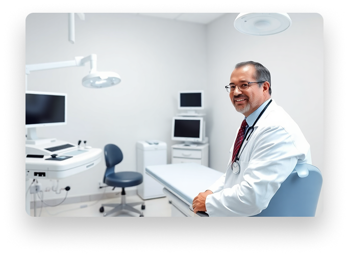 Doctor in modern clinic