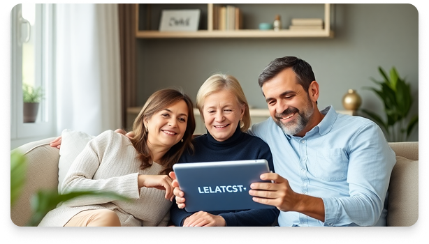 Family using telehealth